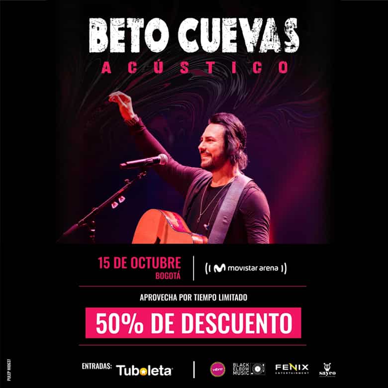 Beto Cuevas llega a Bogotá con su show “Acústico” en el Movistar Arena