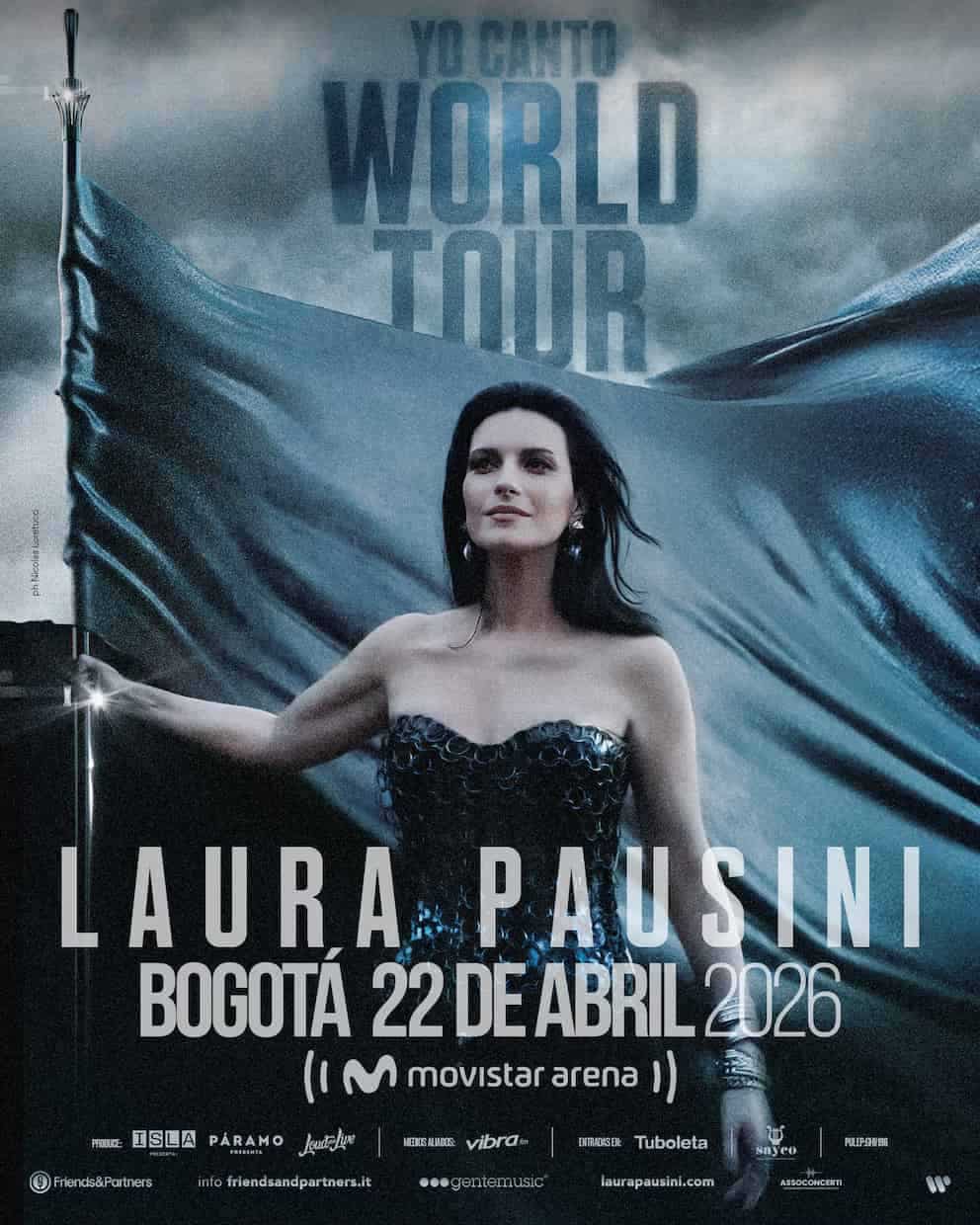Laura Pausini regresa a Bogotá con su gira “Yo canto World Tour 2026”